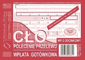 466-5 CŁO POLECENIE PRZELEWU WPŁATA GOTÓWKOWA