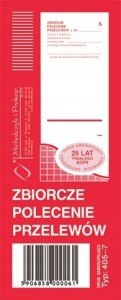 405-7 ZBIORCZE POLECENIE PRZELEWÓW 40 KARTEK