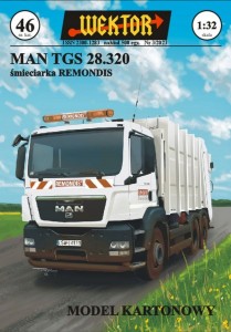 MODEL KARTONOWY ŚMIECIARKA MAN TGS 28.320 WEKTOR