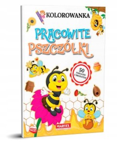 Kolorowanka naklejki brokat Pracowite pszczółki