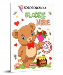 Kolorowanka z naklejkami z brokatem Słodkie misie