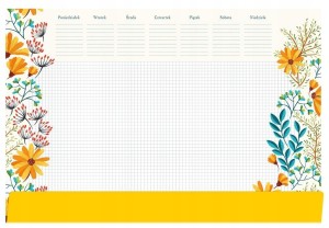 PODKŁAD NA BIURKO NOTES B3 - KWIATY TETIS