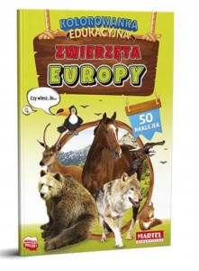 Kolorowanka książęczka Zwierzęta Europy naklejki