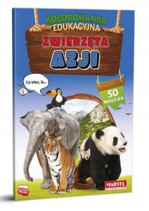 Kolorowanka książęczka Zwierzęta Azji z naklejkami