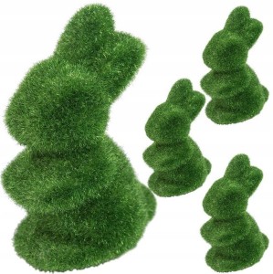 Figurka zając flokowany 7,5cm wielkanoc 4 szt