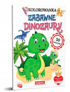 Kolorowanka książeczka zabawne dinozaury naklejki