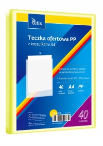 TETIS Teczka ofertowa z 40 koszulkami A4 BT630-Y40 żółta