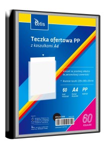 TETIS Teczka ofertowa z 60 koszulkami A4 BT630-V60 czarna
