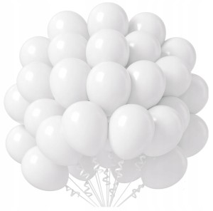 Balony Pastelowe biel białe 36cm 50szt Urodziny Chrzest Dekoracja Girland