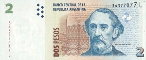 Banknot Argentyna 2 Pesos 2002 UNC