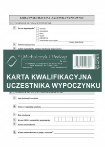 A-152-3 Karta kwalifikacyjna uczestnika wypoczynku