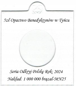 HOLDER+ OPIS DO MONETY 5ZŁ 2024 Opactwo Benedyktynów w Tyńcu