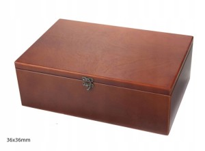 KUFEREK DREWNIANY NA 350 MONET MONETY 36x36mm