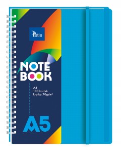 Tetis Kołonotatnik notatnik A5 niebieski100 arkuszy KB060-NKA5