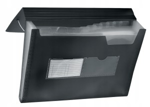 TETIS TECZKA HARMONIJKOWA Z GUMKĄ Z 13 PRZEGRÓDKAMI BT621-V CZARNA