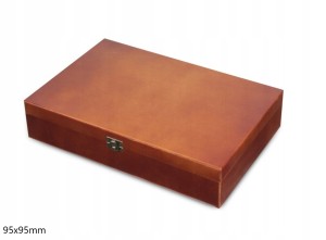 KUFEREK DREWNIANY NA 30 MONET MONETY 95x95mm