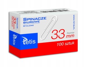 GS140-C SPINACZE BIUROWE OKRĄGŁE 33MM 100SZT TETIS