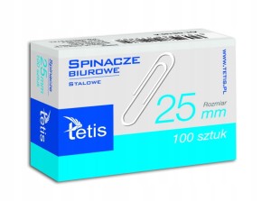 GS140-A SPINACZE BIUROWE OKRĄGŁE 25MM 100SZT TETIS