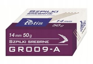 TETIS SZPILKI METALOWE 14mm 50g GR009-A SREBRNE