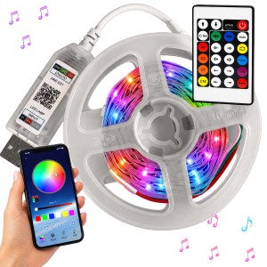 Taśma neon led 5m rgb bluetooth aplikacja pilot elastyczna kolorowa ledy