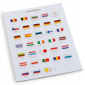 ŻETONY FLAGI I NAZWY KRAJÓW EURO DO MONET 2 EURO 26mm - LEUCHTTURM