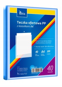 TETIS Teczka ofertowa z 40 koszulkami A4 BT630-N40 niebieska