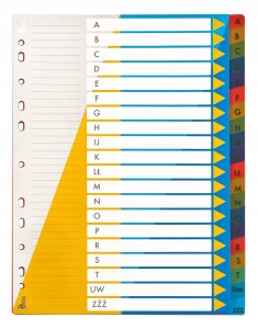 TETIS PRZEKŁADKIALFABETYCZNE A-Z A4 BP631-AZ