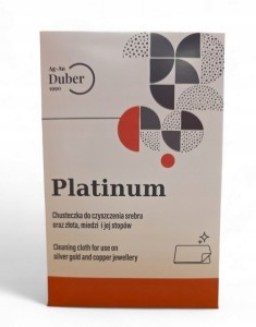 Chusteczka do czyszczenia srebra złota miedzi biżuterii PLATINUM 18x28 cm