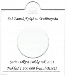 HOLDER+ OPIS DO MONETY 5ZŁ 2021 ZAMEK KSIĄŻ W WAŁBRZYCHU