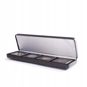 ELEGANCKIE PUDEŁKO ETUI NA 4 MONETY W KAPSLACH QUADRUM NOBILE 4 LEUCHTTURM
