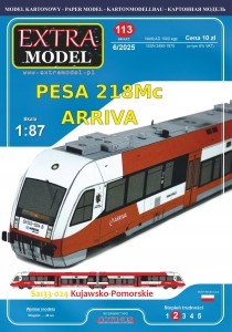 MODEL KARTONOWY POCIĄG Pesa 218Mc ARRIVA Extra Model