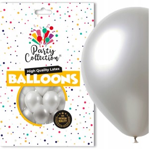 Balony Metaliczne Srebro 36cm 50szt Na Urodziny Chrzest Dekoracja Girland