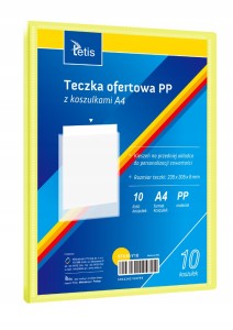 TETIS Teczka ofertowa z 10 koszulkami A4 BT630-Y10 żółta
