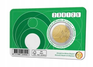 Moneta 2 euro 2€ Belgia Narodowa Loteria 2025 coincard