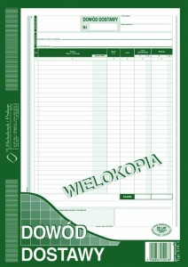 315-1 A4 80 kartek Dowód dostawy