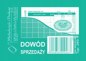 260-9 A7 80 kartek Dowód sprzedaży - Paragon