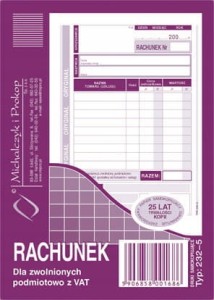 232-5 (pion) A6 80 kartek Rachunek