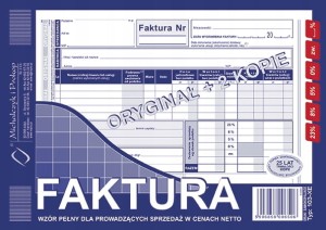 103-XE A5 81 kartek Faktura
