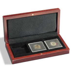 ELEGANCKA KASETA VOLTERRA NA 3 MONETY W KAPSLACH QUADRUM LEUCHTTURM