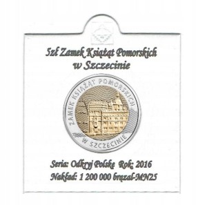 ZAMEK KSIĄŻĄT POMORSKICH 2016 5 ZŁ + HOLDER + OPIS