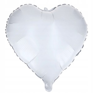 Balon Foliowy Serce Białe 45cm imprezowy urodziny komunia