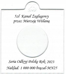 HOLDER + OPIS DO MONETY 5ZŁ 2023 KANAŁ ŻEGLUGOWY PRZEZ MIERZEJĘ WIŚLANĄ