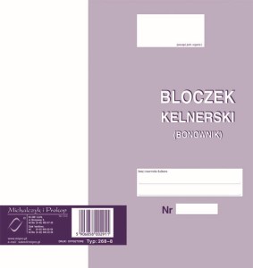 268-8 Bloczek kelnerski (bonownik)
