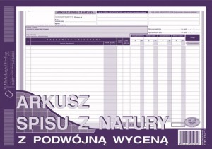 342-1 A4 Arkusz spisu z natury z podwójną wyceną