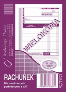 222-5 (pion) A6 80 kartek Rachunek