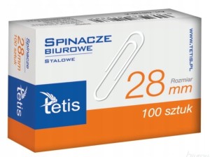 GS140-B SPINACZE BIUROWE OKRĄGŁE 28MM 100SZT TETIS