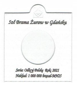 HOLDER+ OPIS DO MONETY 5ZŁ 2021 BRAMA ŻURAW GDAŃSK