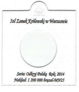 HOLDER+ OPIS DO MONETY 5ZŁ 2014 ZAMEK KRÓLEWSKI