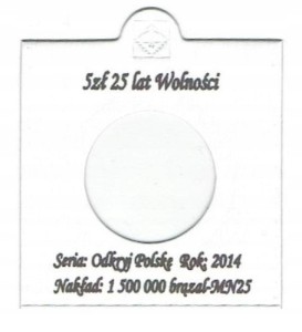 HOLDER+ OPIS DO MONETY 5ZŁ 2014 25 LAT WOLNOŚCI
