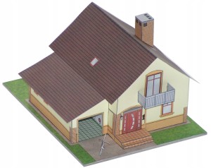 MODEL KARTONOWY DOM Z GARAŻEM 1:120 TT EXTRAMODEL